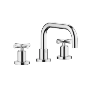 Dornbracht TARA Three-hole basin mixer with pop-up waste with crosshead - Chrome