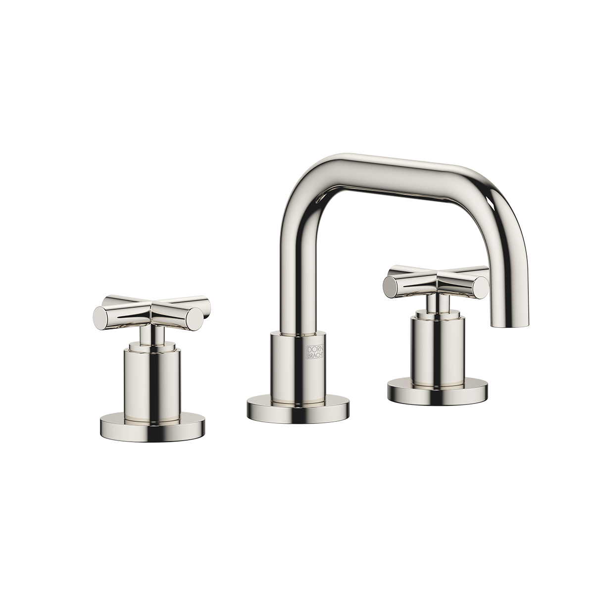Dornbracht TARA Three-hole basin mixer with pop-up waste with crosshead - Platinum