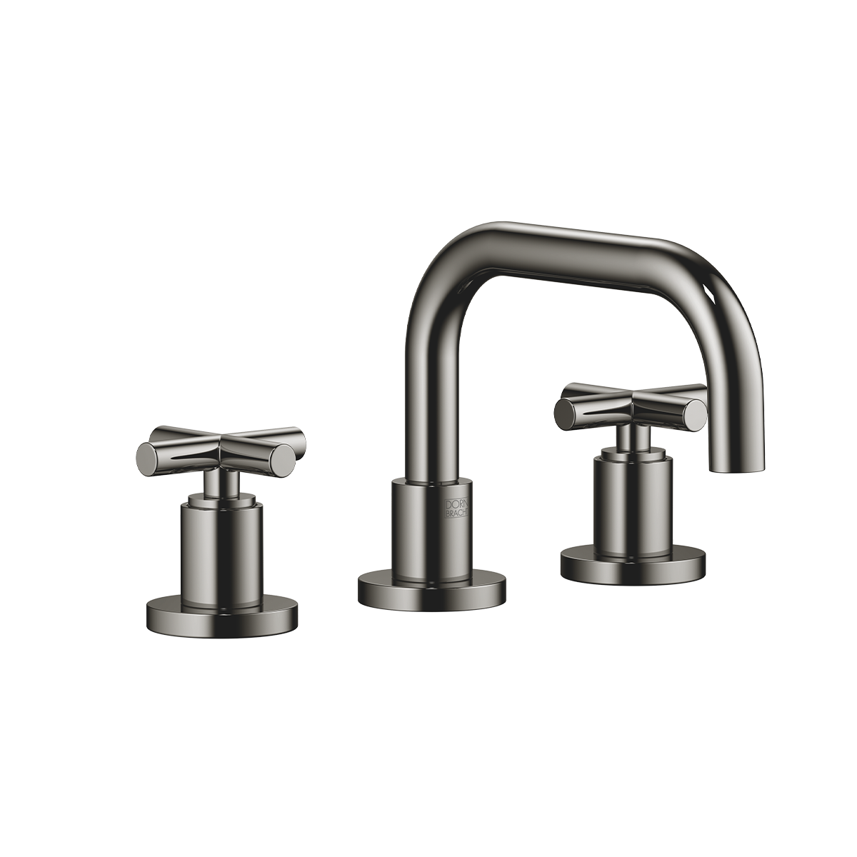 Dornbracht TARA Three-hole basin mixer with pop-up waste with crosshead - Dark Chrome