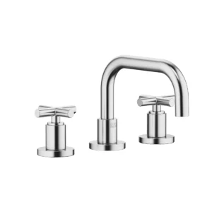 Dornbracht TARA Three-hole basin mixer with pop-up waste with crosshead - Brushed Chrome