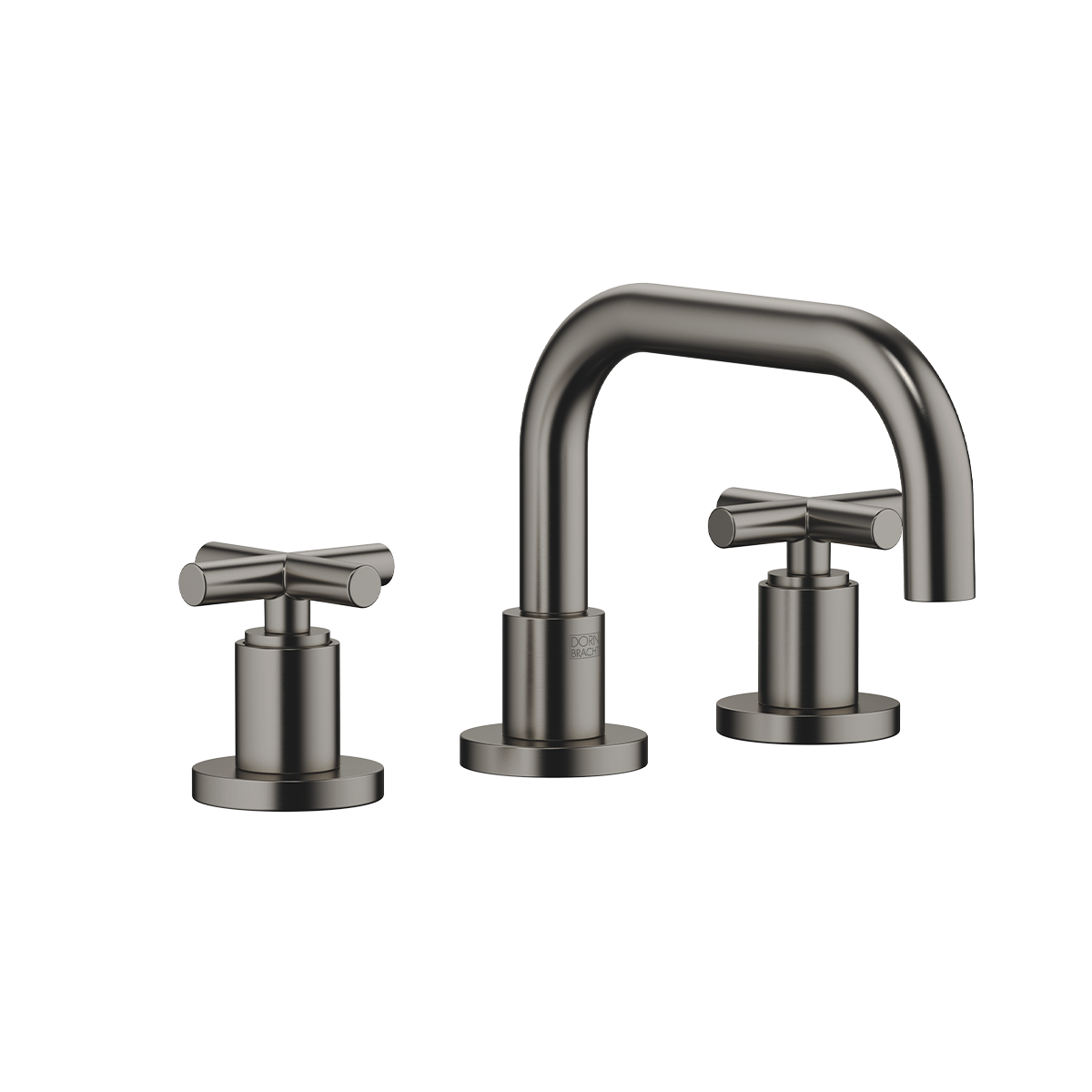 Dornbracht TARA Three-hole basin mixer with pop-up waste with crosshead - Brushed Dark Platinum