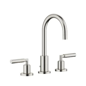 Dornbracht TARA Three-hole basin mixer with pop-up waste 135mm with levers - Brushed Platinum