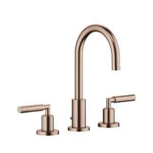 Dornbracht TARA Three-hole basin mixer with pop-up waste 135mm with levers - Brushed Bronze