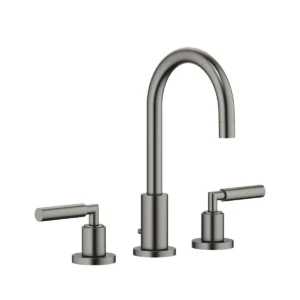 Dornbracht TARA Three-hole basin mixer with pop-up waste 135mm with levers - Brushed Dark Platinum
