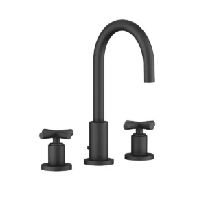 Dornbracht TARA Three-hole basin mixer with pop-up waste 135mm with crosshead - Matte Black