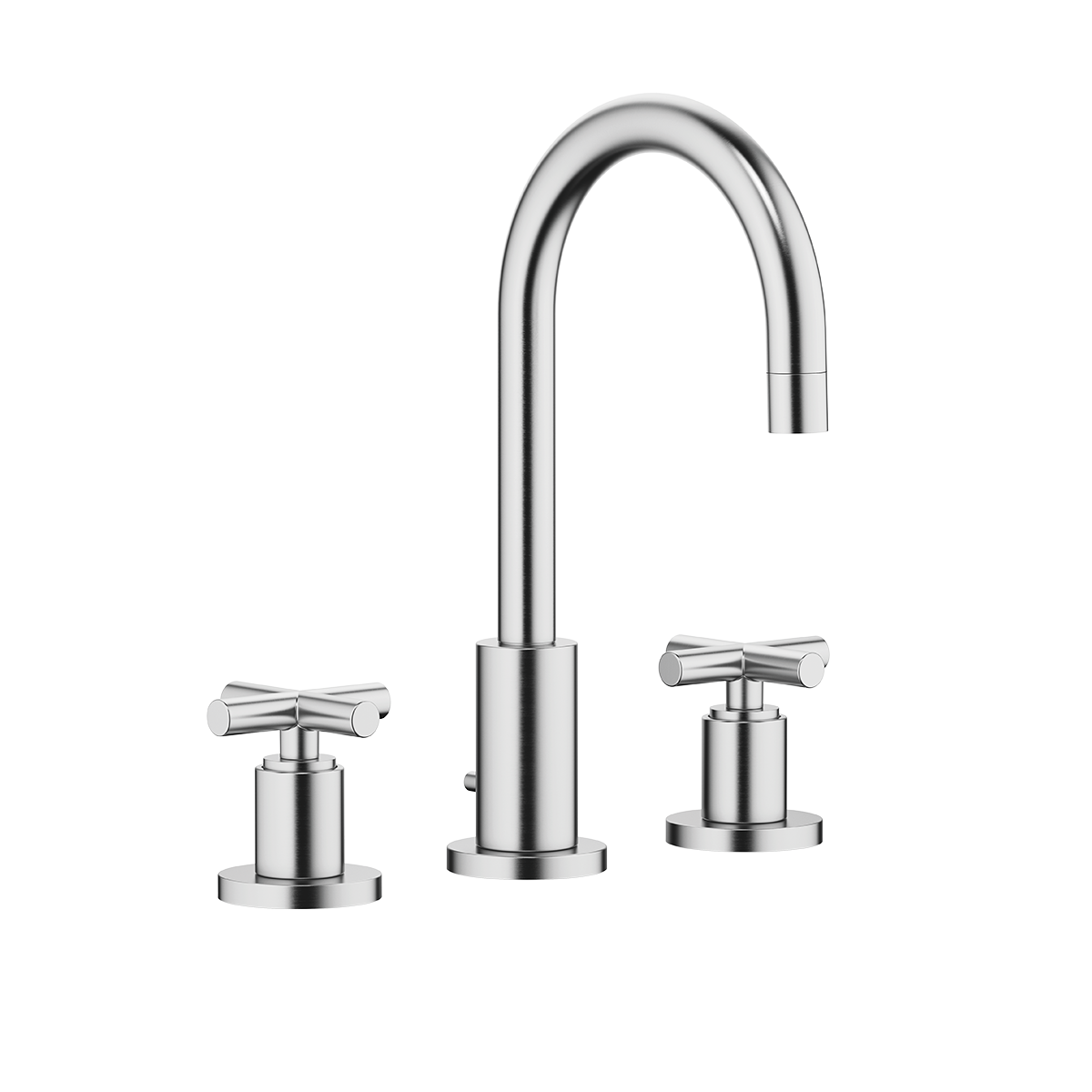 Dornbracht TARA Three-hole basin mixer with pop-up waste 135mm with crosshead - Brushed Chrome