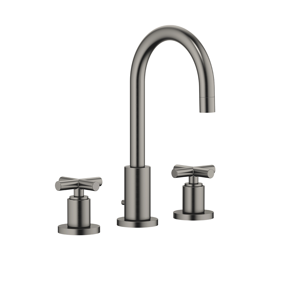 Dornbracht TARA Three-hole basin mixer with pop-up waste 135mm with crosshead - Brushed Dark Platinum