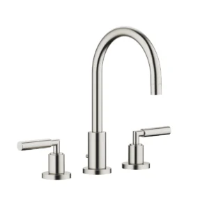 Dornbracht TARA Three-hole basin mixer with pop-up waste 165mm with levers - Brushed Platinum