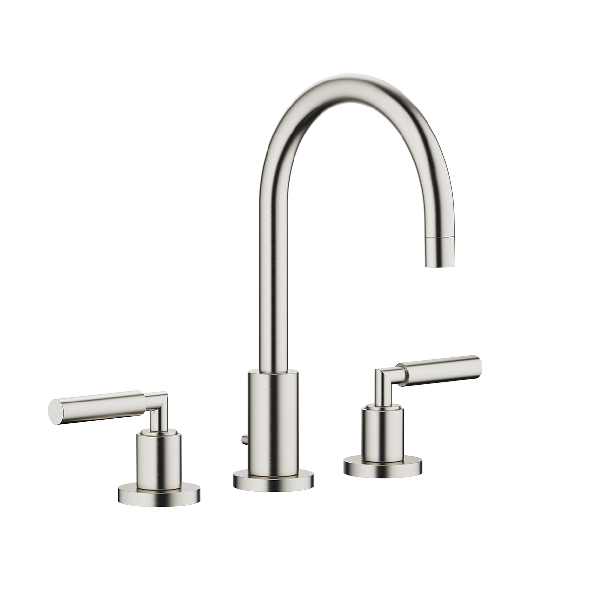 Dornbracht TARA Three-hole basin mixer with pop-up waste 165mm with levers - Brushed Platinum
