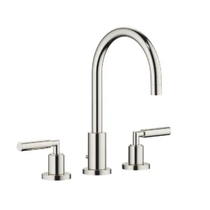 Dornbracht TARA Three-hole basin mixer with pop-up waste 165mm with levers - Platinum