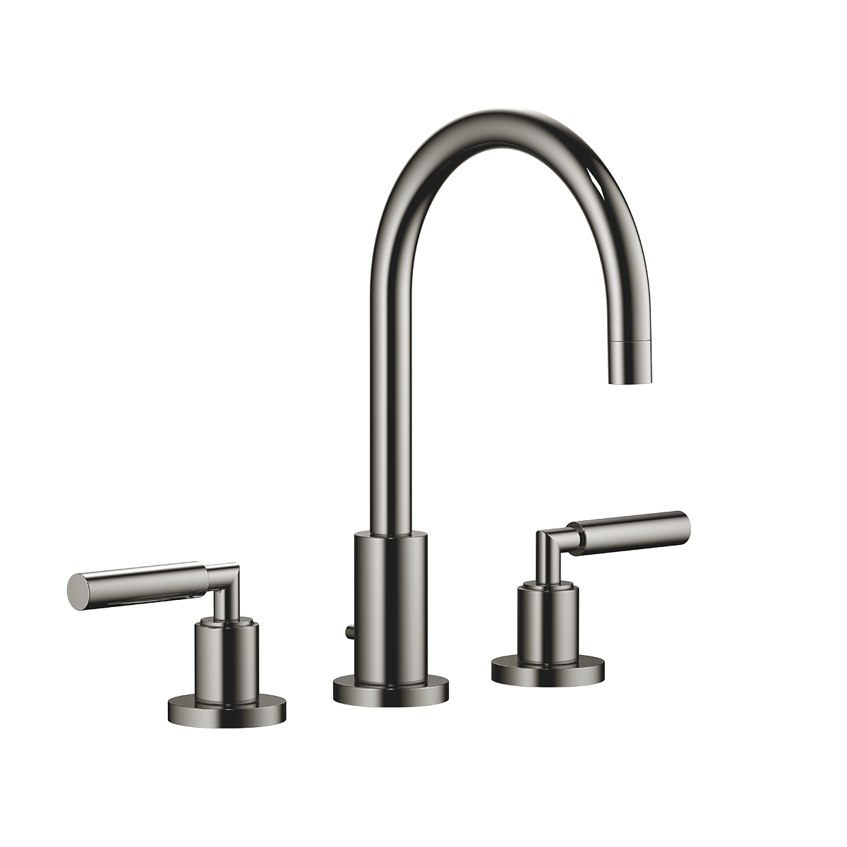 Dornbracht TARA Three-hole basin mixer with pop-up waste 165mm with levers - Dark Chrome
