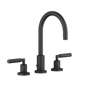 Dornbracht TARA Three-hole basin mixer with pop-up waste 165mm with levers - Matte Black