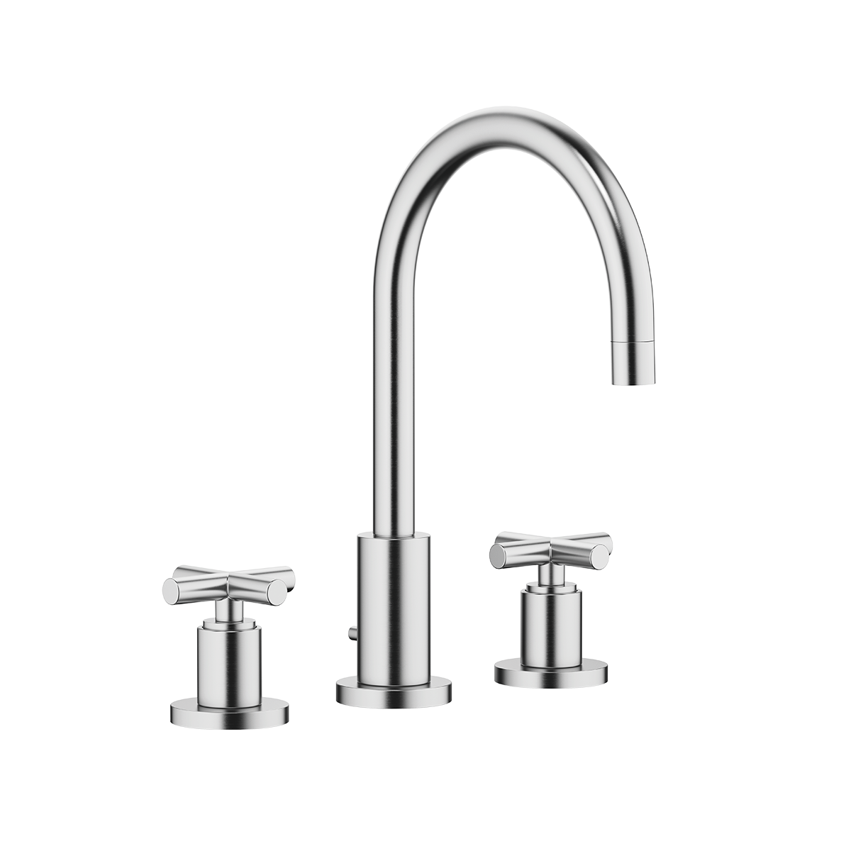 Dornbracht TARA Three-hole basin mixer with pop-up waste 165mm with crosshead - Brushed Chrome