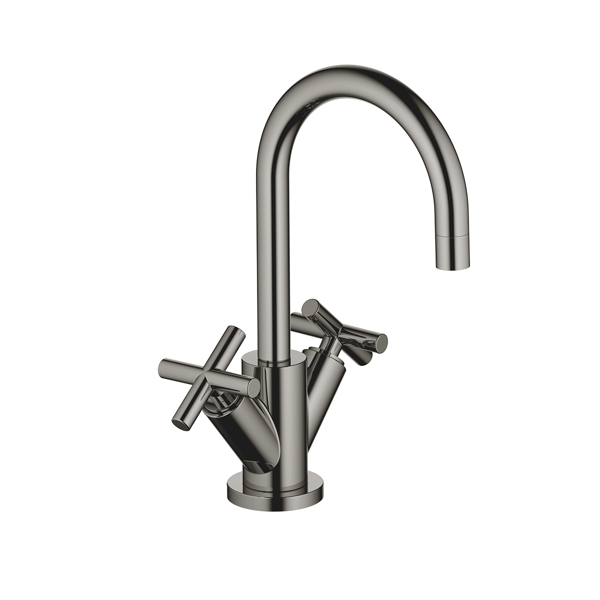 Dornbracht TARA Single-hole basin mixer with pop-up waste 135mm - Dark Chrome