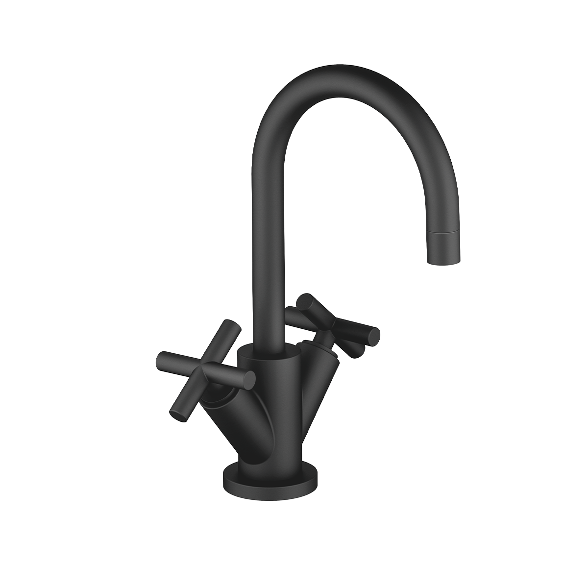Dornbracht TARA Single-hole basin mixer with pop-up waste 135mm - Matte Black