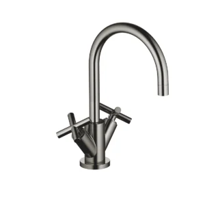 Dornbracht TARA Single-hole basin mixer with pop-up waste 165mm - Dark Chrome