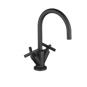 Dornbracht TARA Single-hole basin mixer with pop-up waste 165mm - Matte Black