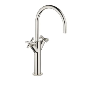 Dornbracht TARA Single-hole basin mixer with raised base without pop-up waste - Platinum