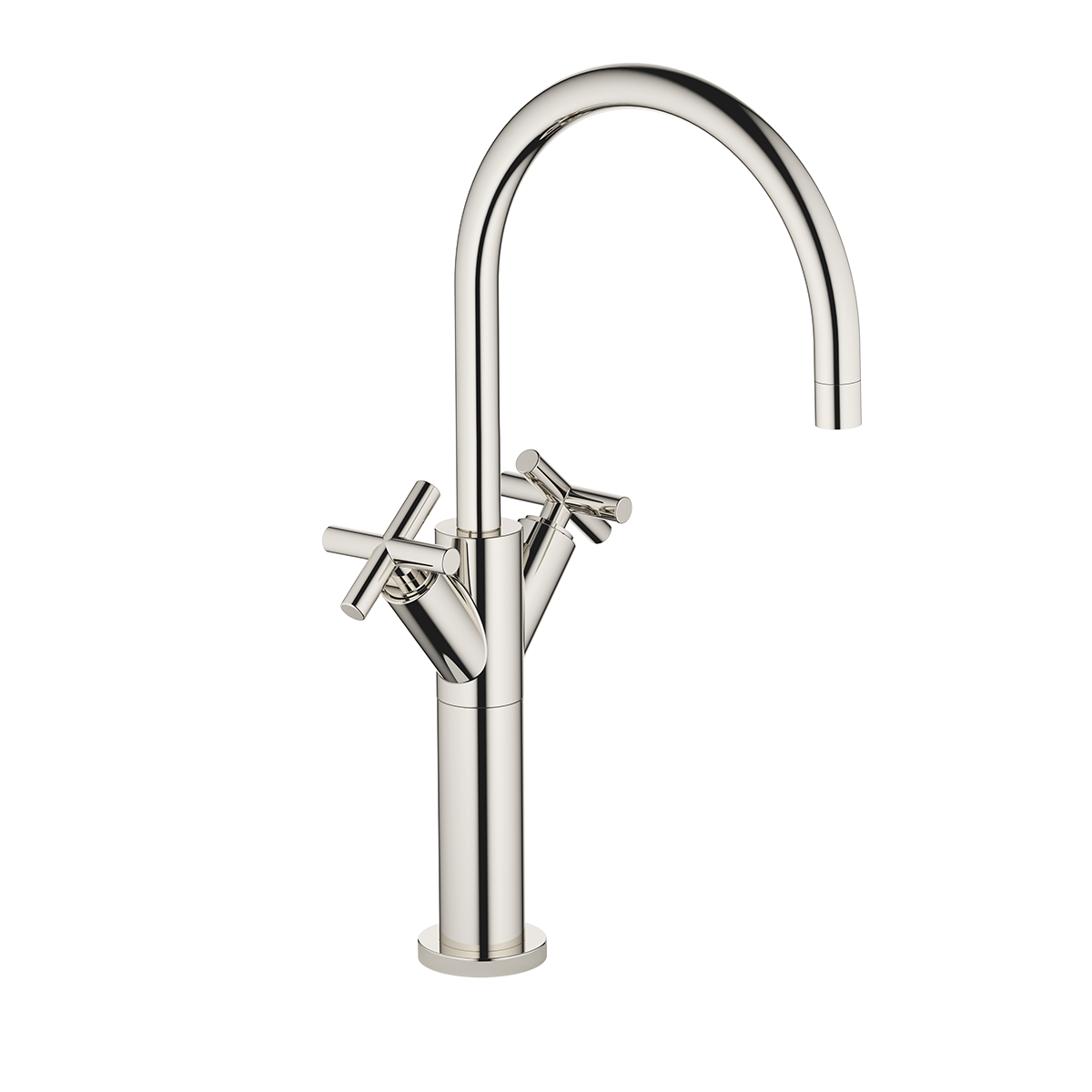 Dornbracht TARA Single-hole basin mixer with raised base without pop-up waste - Platinum