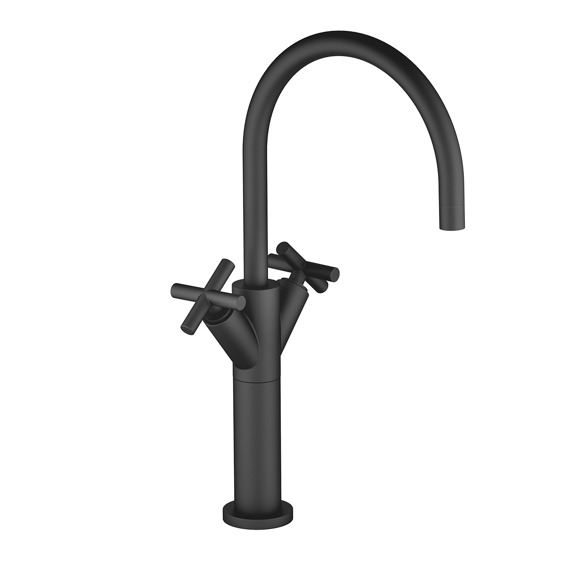 Dornbracht TARA Single-hole basin mixer with raised base without pop-up waste - Matte Black