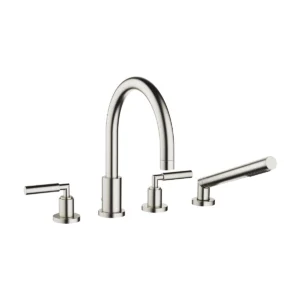 Dornbracht TARA Lever Bath shower set for bath rim or tile edge installation  - Brushed Platinum