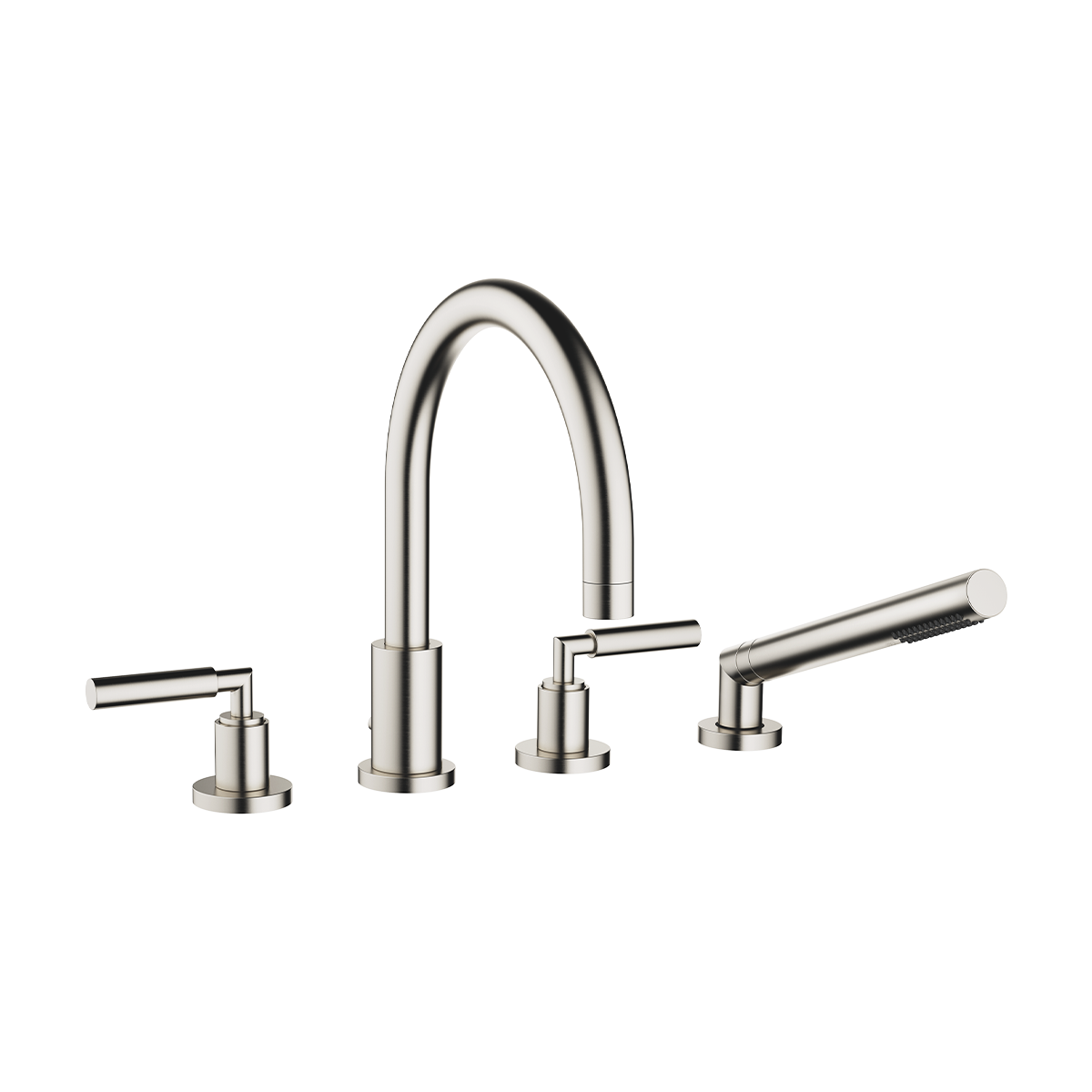 Dornbracht TARA Lever Bath shower set for bath rim or tile edge installation - Brushed Platinum