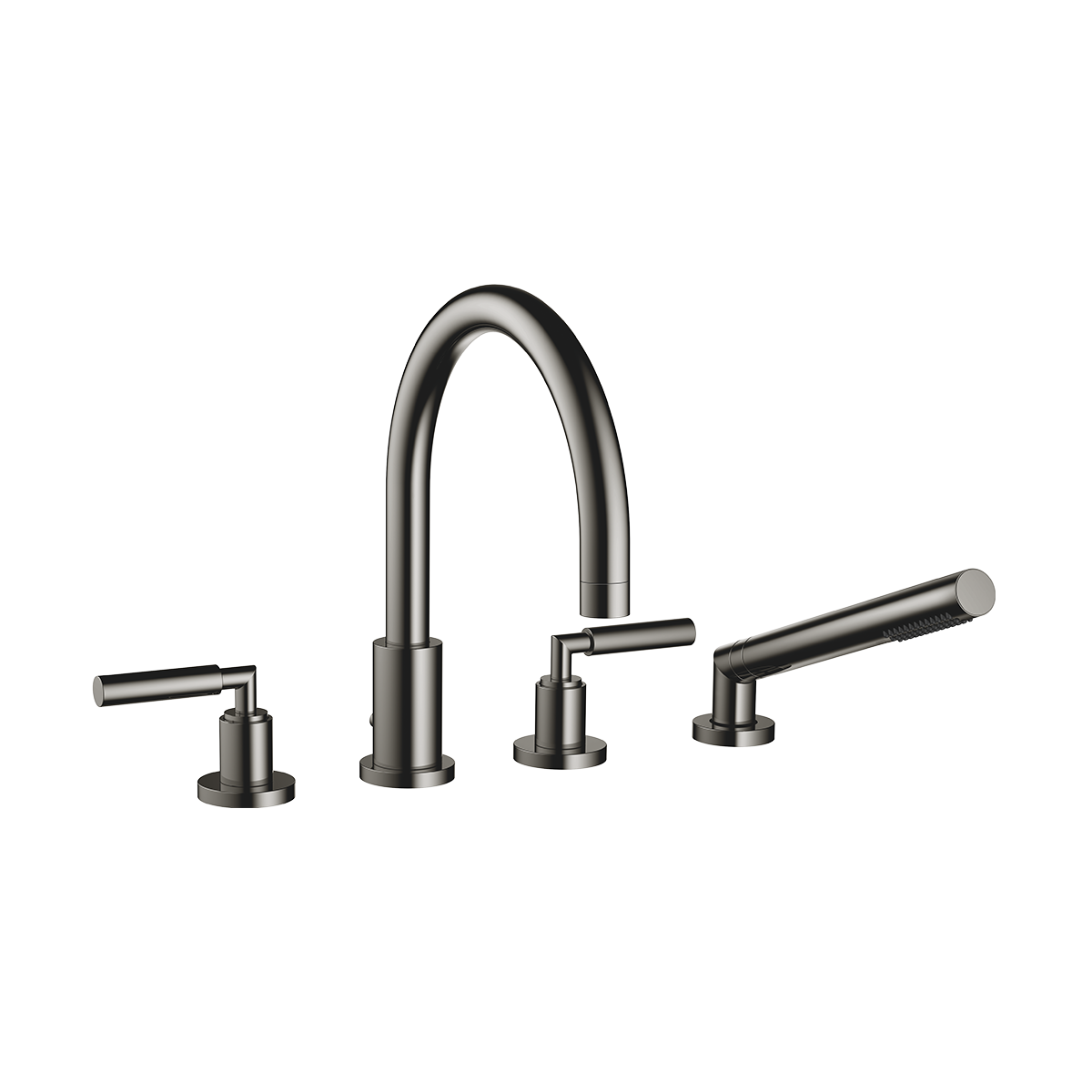 Dornbracht TARA Lever Bath shower set for bath rim or tile edge installation - Dark Chrome