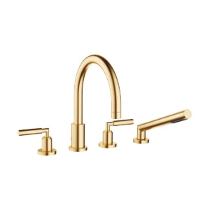 Dornbracht TARA Lever Bath shower set for bath rim or tile edge installation  - Brushed Durabrass (23kt Gold)