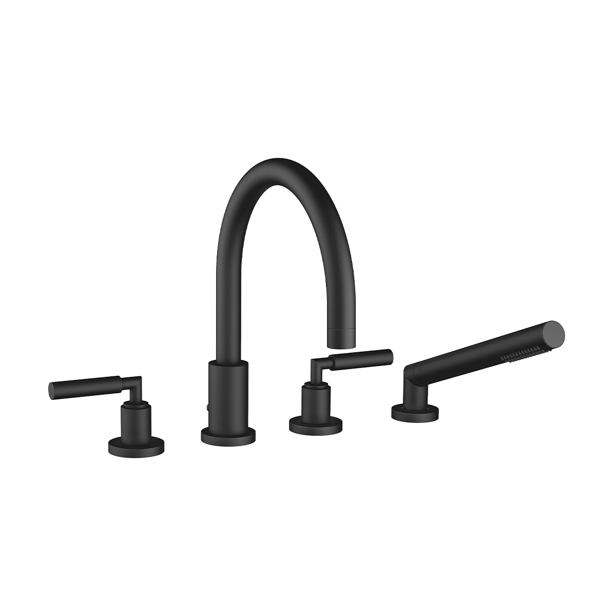 Dornbracht TARA Lever Bath shower set for bath rim or tile edge installation - Matte Black
