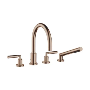 Dornbracht TARA Lever Bath shower set for bath rim or tile edge installation  - Brushed Bronze