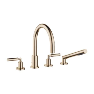 Dornbracht TARA Lever Bath shower set for bath rim or tile edge installation  - Brushed Champagne (22kt Gold)