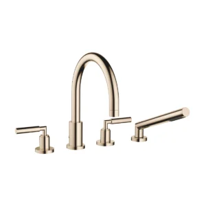 Dornbracht TARA Lever Bath shower set for bath rim or tile edge installation  - Champagne (22kt Gold)