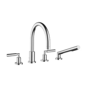Dornbracht TARA Lever Bath shower set for bath rim or tile edge installation  - Brushed Chrome