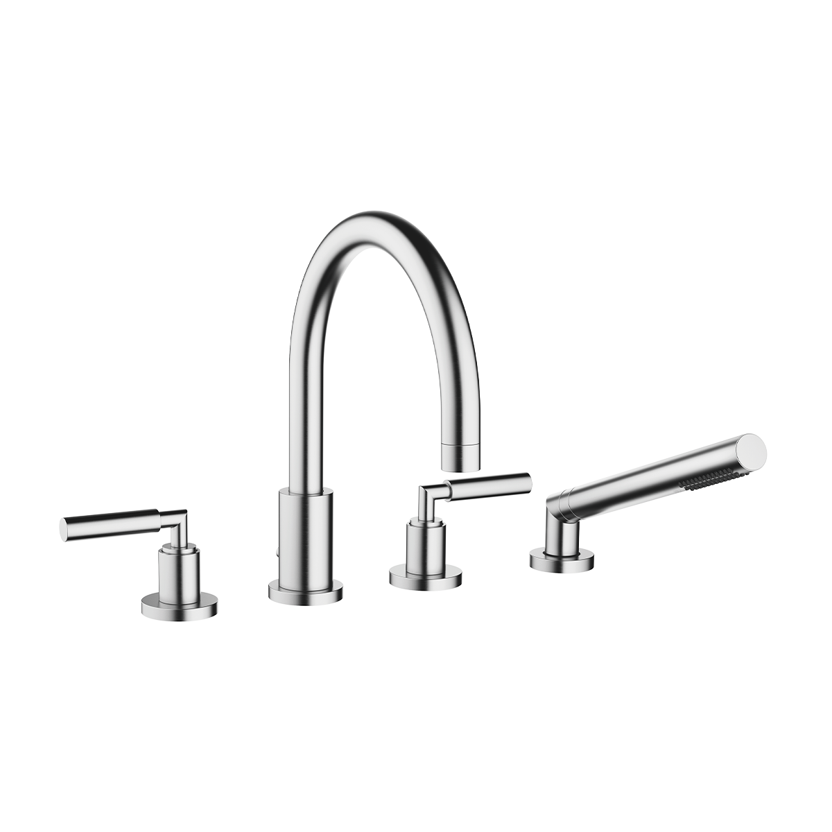 Dornbracht TARA Lever Bath shower set for bath rim or tile edge installation - Brushed Chrome