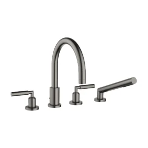 Dornbracht TARA Lever Bath shower set for bath rim or tile edge installation  - Brushed Dark Platinum