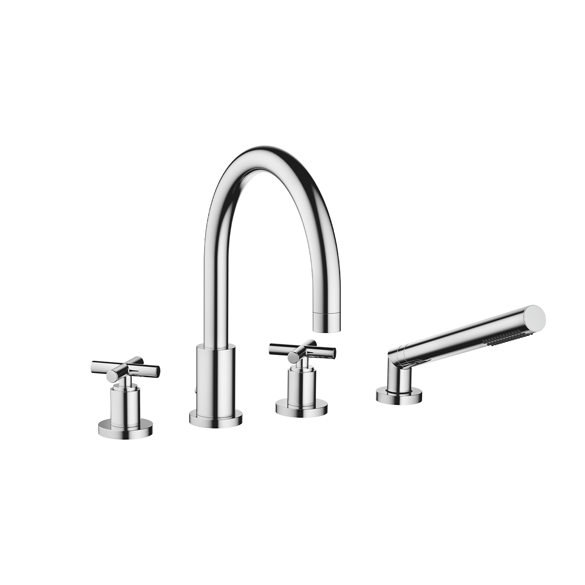 Dornbracht TARA Crosshead Bath shower set for bath rim or tile edge installation - Chrome