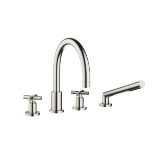 Dornbracht TARA Crosshead Bath shower set for bath rim or tile edge installation  - Brushed Platinum