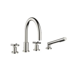 Dornbracht TARA Crosshead Bath shower set for bath rim or tile edge installation  - Platinum