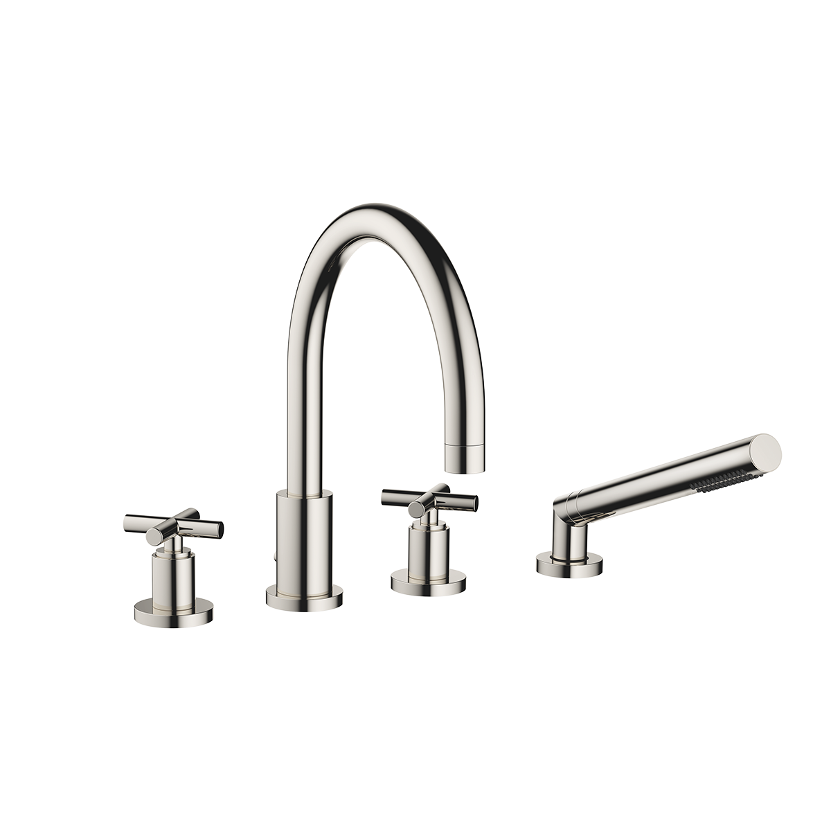 Dornbracht TARA Crosshead Bath shower set for bath rim or tile edge installation - Platinum