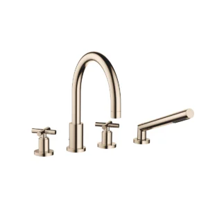 Dornbracht TARA Crosshead Bath shower set for bath rim or tile edge installation  - Champagne (22kt Gold)