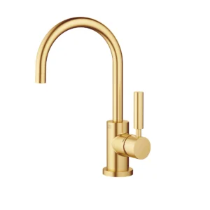 Dornbracht TARA Single-lever basin mixer with pop-up waste 166mm - Brushed Durabrass (23kt Gold)