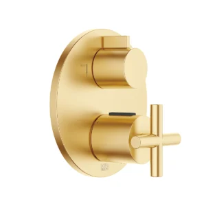 Dornbracht TARA Concealed thermostat with two function volume control  - Brushed Durabrass (23kt Gold)
