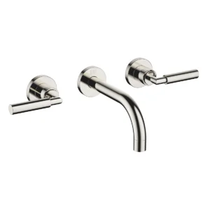 Dornbracht TARA Wall-mounted basin mixer without pop-up waste 160mm with levers - Platinum
