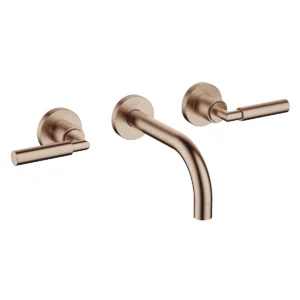 Dornbracht TARA Wall-mounted basin mixer without pop-up waste 160mm with levers - Brushed Bronze
