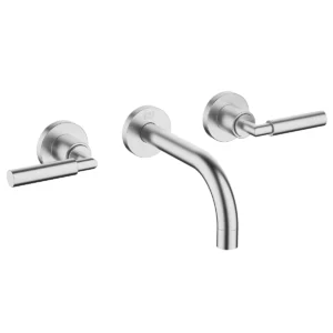 Dornbracht TARA Wall-mounted basin mixer without pop-up waste 160mm with levers - Brushed Chrome