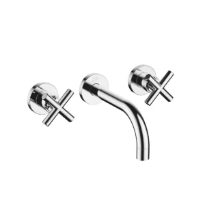 Dornbracht TARA Wall-mounted basin mixer without pop-up waste 160mm with crosshead - Chrome