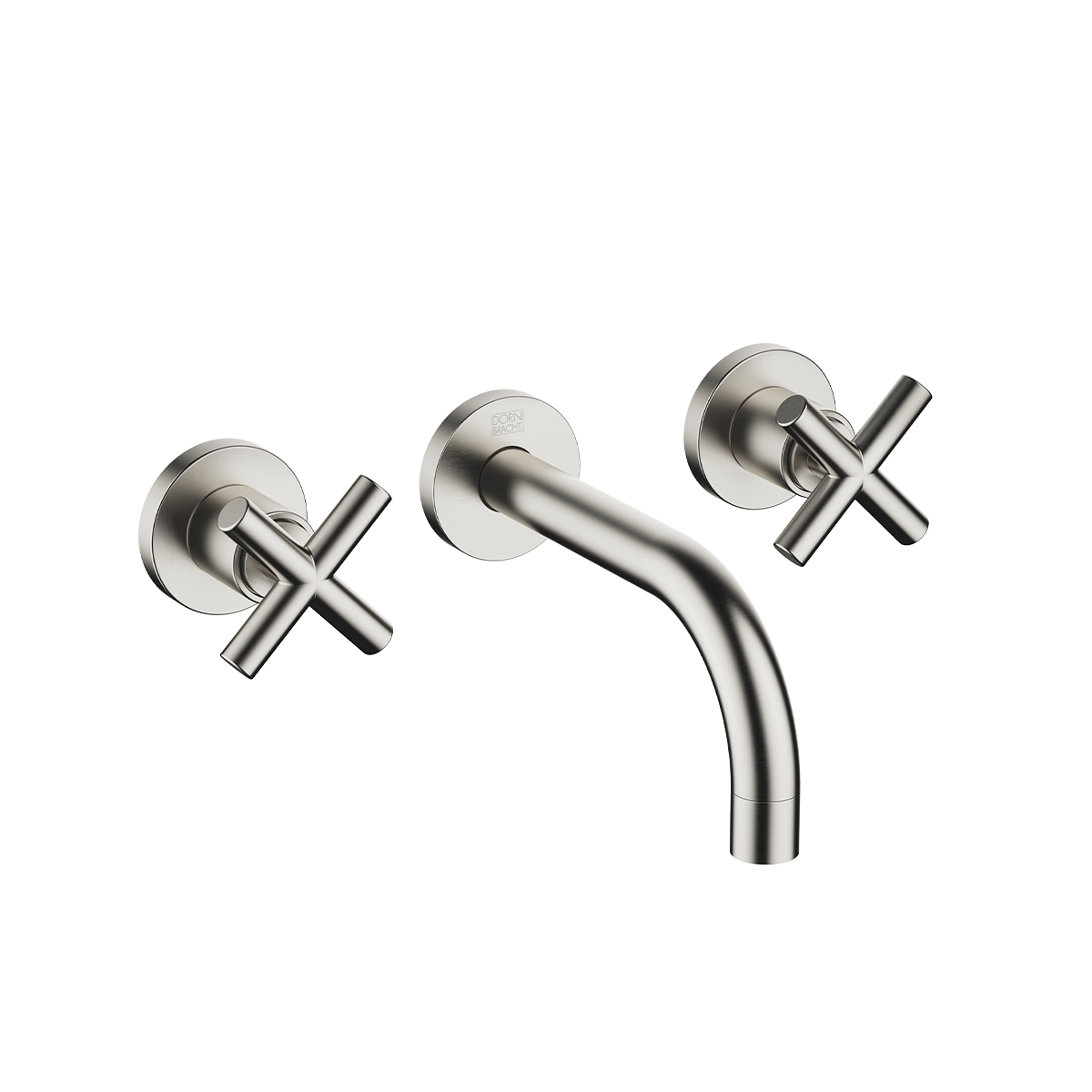 Dornbracht TARA Wall-mounted basin mixer without pop-up waste 160mm with crosshead - Brushed Platinum
