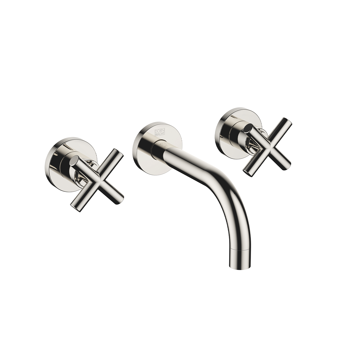 Dornbracht TARA Wall-mounted basin mixer without pop-up waste 160mm with crosshead - Platinum