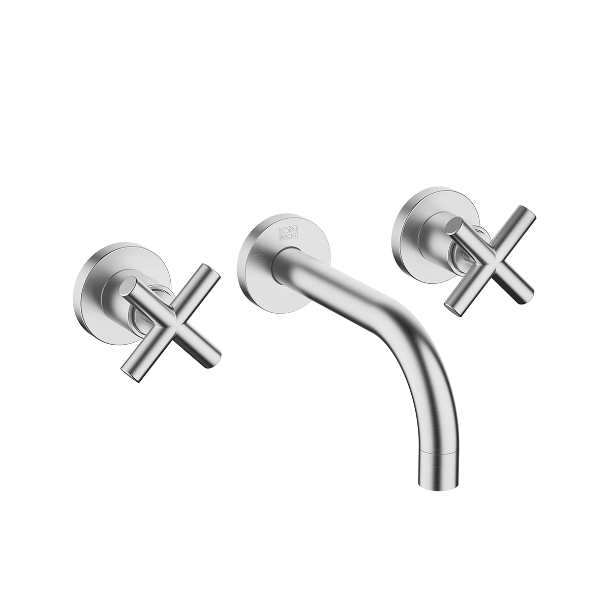 Dornbracht TARA Wall-mounted basin mixer without pop-up waste 160mm with crosshead - Brushed Chrome