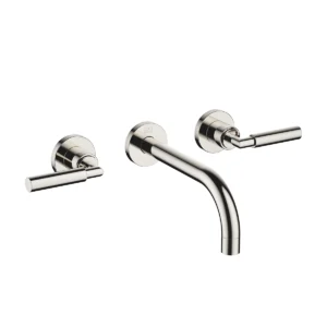 Dornbracht TARA Wall-mounted basin mixer without pop-up waste 190mm with levers - Platinum